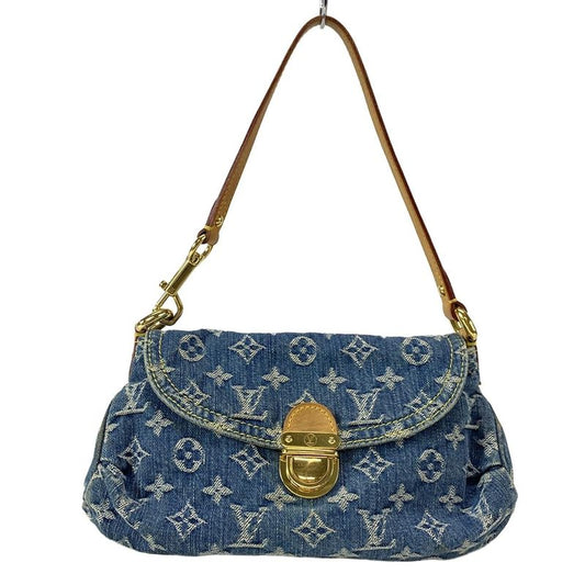 Louis Vuitton Shoulder Bag Monogram Denim Mini Pleated M95050 Blue Cotton