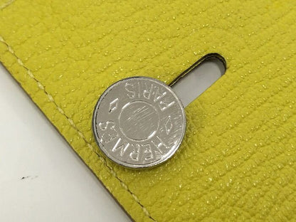 Hermes Diablo Card Case Chevre Leather Yellow Stamped Y