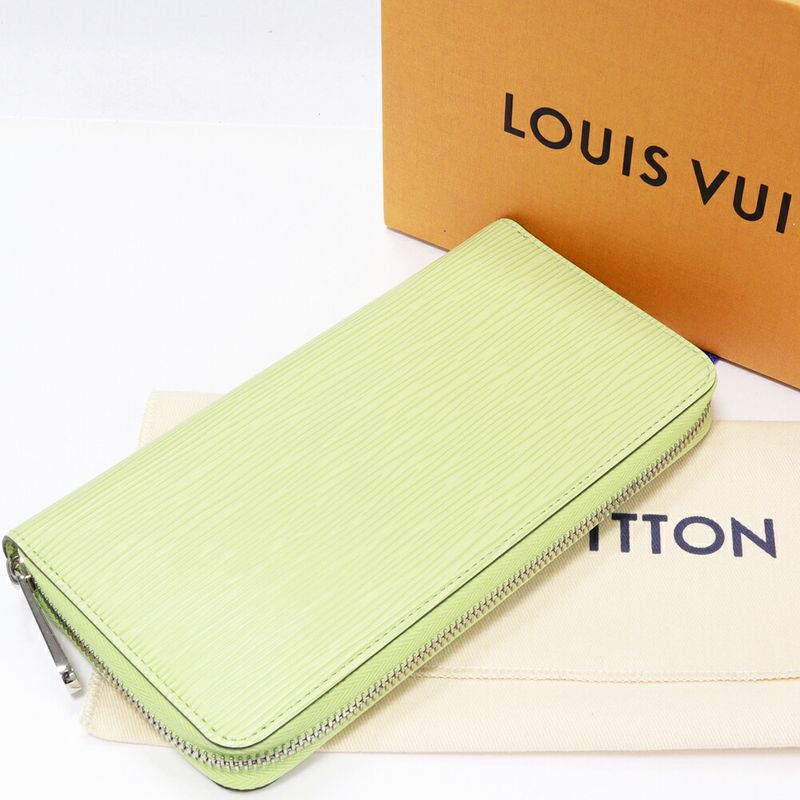 Louis Vuitton Round Zipper Long Wallet With Coin Purse Epi Vert Noto Zippy