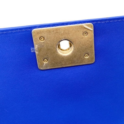 Chanel Boy Chanel Shoulder Bag V Stitch Chain Bag Lambskin Coco Mark Blue Gold