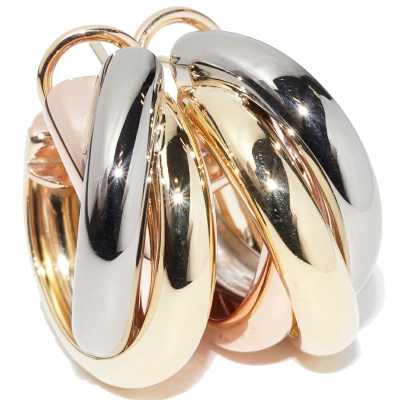Cartier Earrings 18K Yellow Gold 18K White Gold 18K Pink Gold Trinity Earrings
