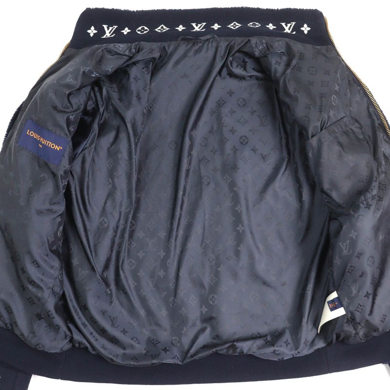 Louis Vuitton 25SS 1aglxq Leather Patch Fleece Blouson Partially Monogram Zip