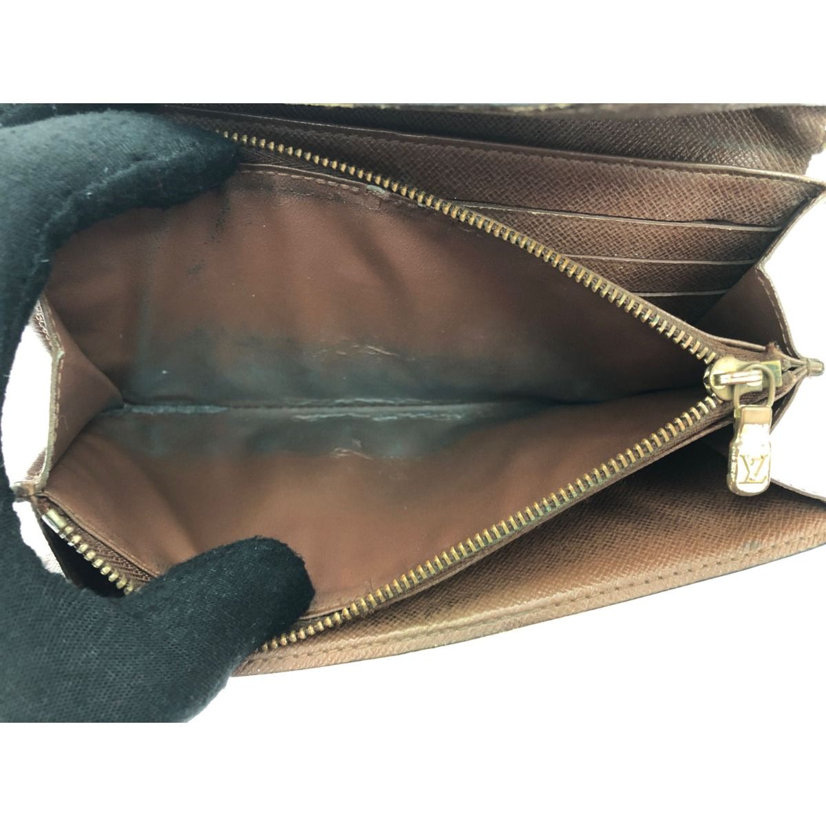 Louis Vuitton Women's Long Wallet Monogram Portefeuille Plate M61734 Brown