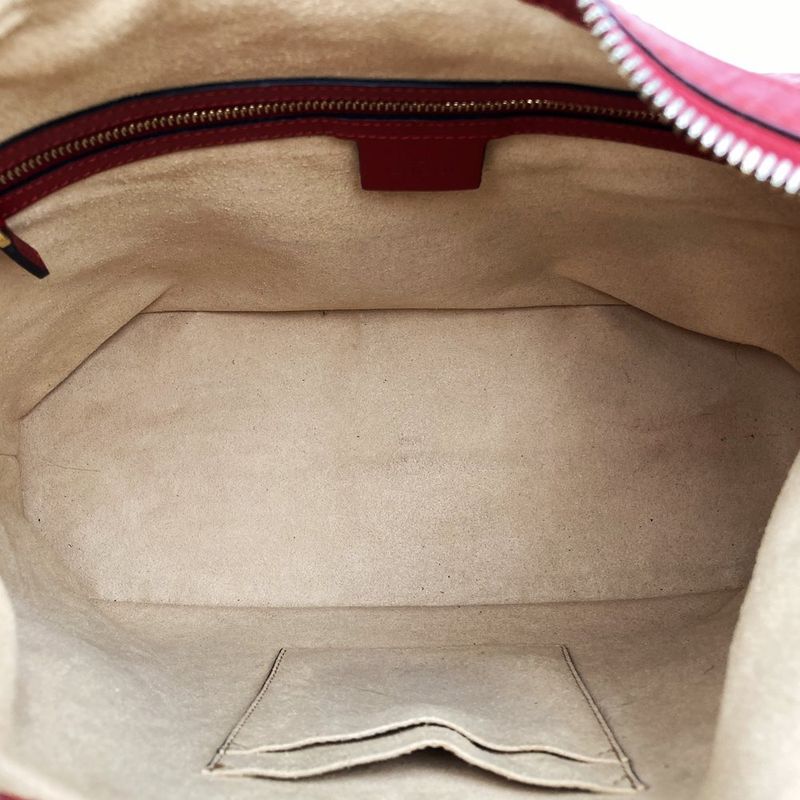 Gucci 414930 Shoulder Bag Handbag 2way Hobo Guccissima Leather Red Women