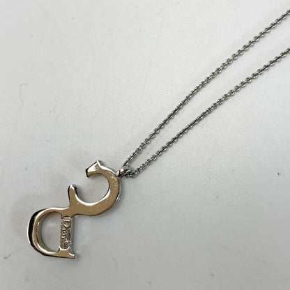Christian Dior CD Logo Vintage Silver Necklace Ladies