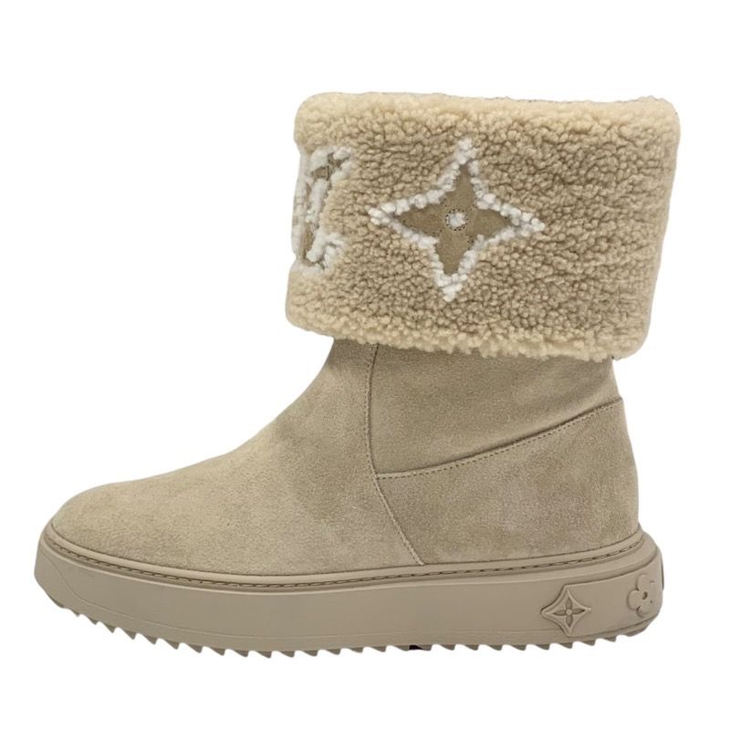 Louis Vuitton Snowdrop Line Monogram Boots Short Boots Mouton Boots Folded