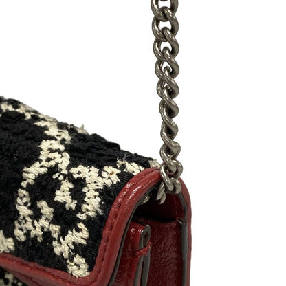 Gucci Shoulder Bag Dionysus 476432 Black White And Bordeaux Chain Shoulder/mini