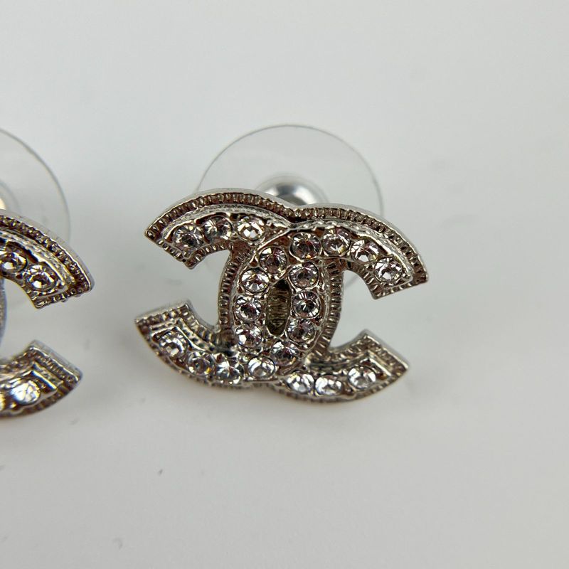 Chanel Coco Mark Accessories Earrings Silver A12V Vintage Ladies