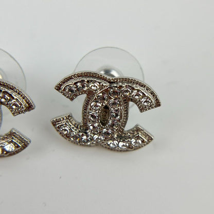 Chanel Coco Mark Accessories Earrings Silver A12V Vintage Ladies