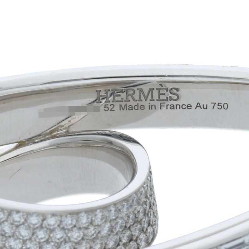 Hermes Kelly Gavroche Double Ring 18kwg Diamond Ring Men's 52