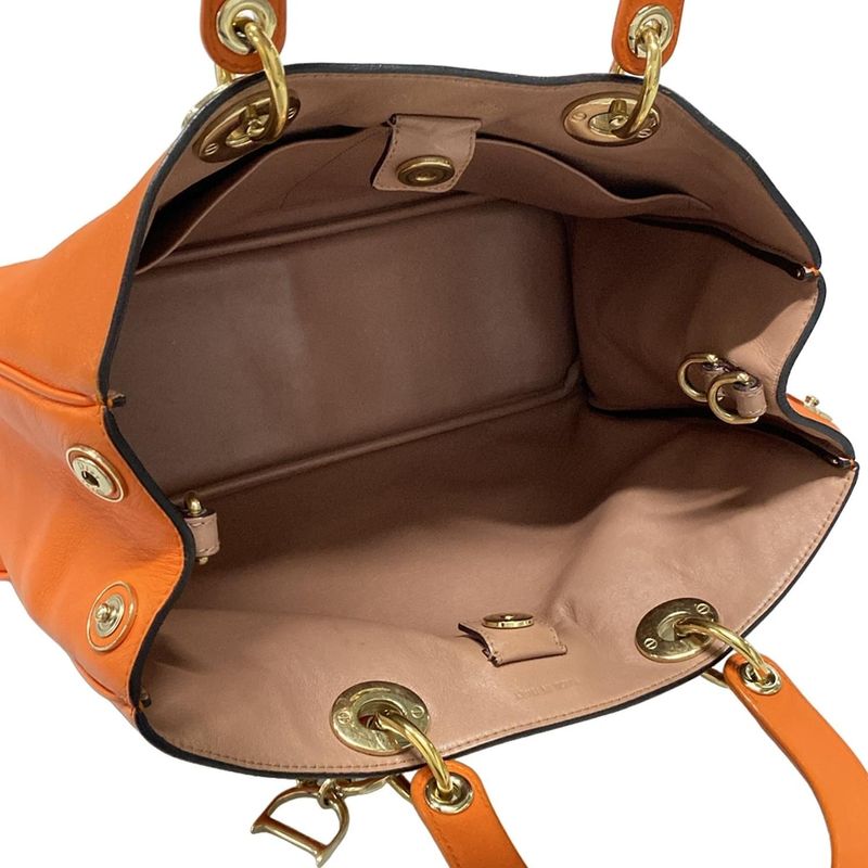 Dior/christian Dior Tote Bag Diorissimo Orange Leather