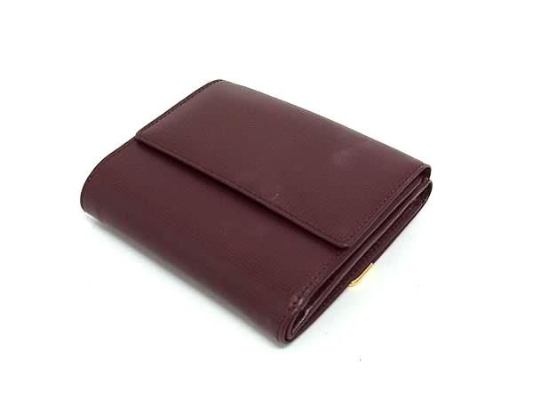 Cartier Mustline Leather Trifold Wallet Billfold Coin Purse Card