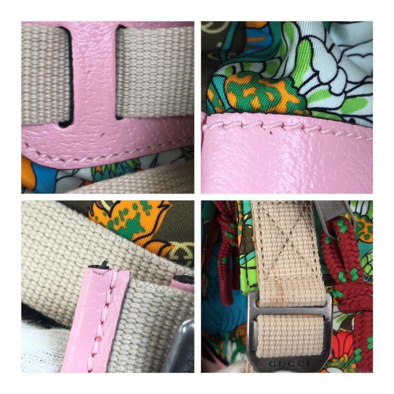 Gucci North Face Flower Multicolor Polyester/cotton/leather Backpack/daypack