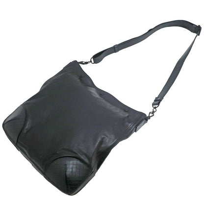 Bottega Veneta Shoulder Bag Black Intrecciato Men's
