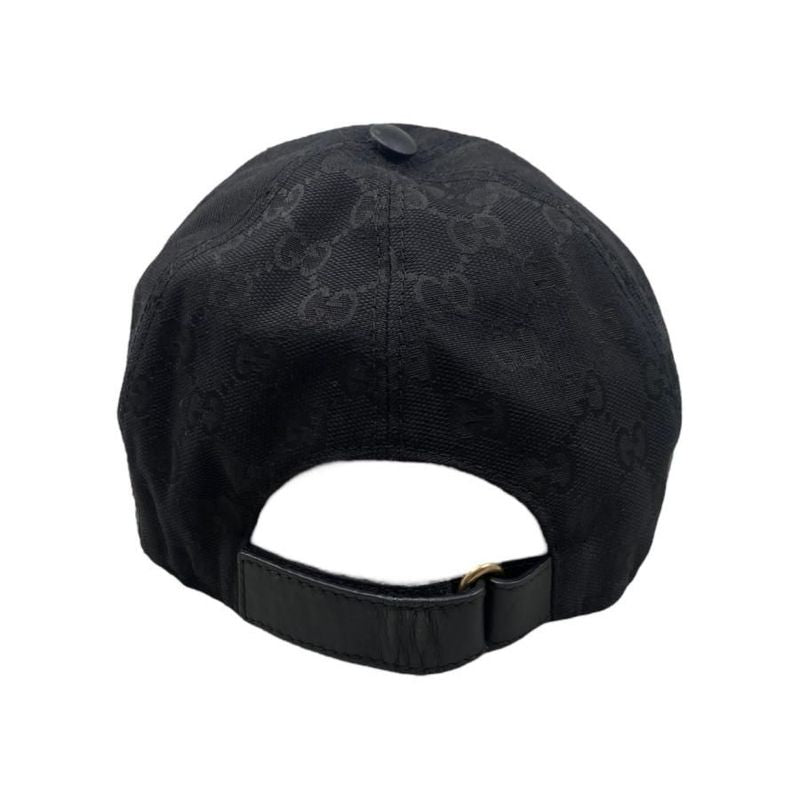 Gucci Hat Baseball Cap 200035 XL Size Original GG Canvas Black Gucci