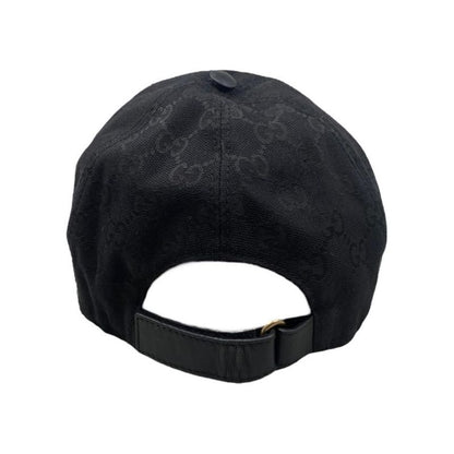 Gucci Hat Baseball Cap 200035 XL Size Original GG Canvas Black Gucci