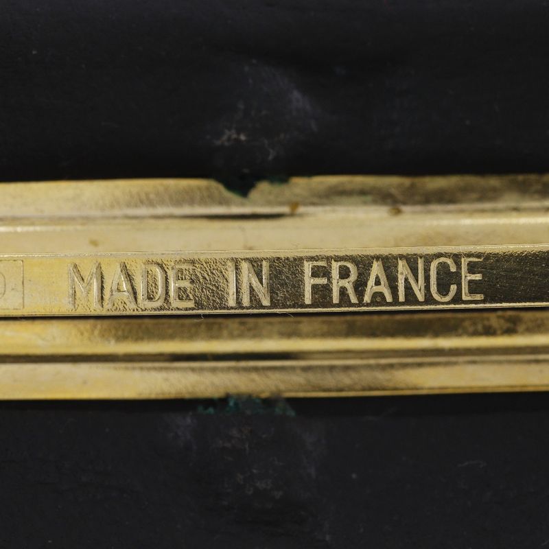 Chanel Turnlock Coco Mark Calf Black Ladies Barrette