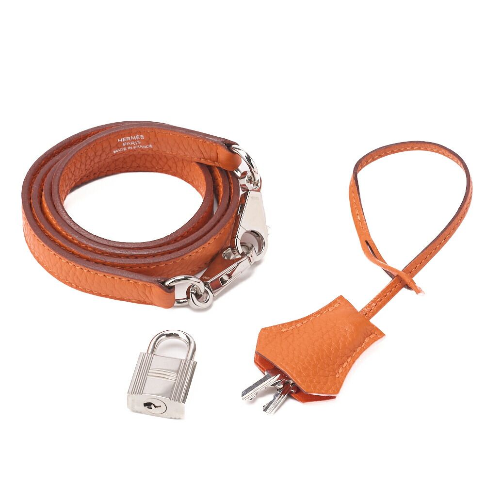 Hermes Bolide 35 Handbag Shoulder Bag Taurillon Clemence Orange Orange (silver