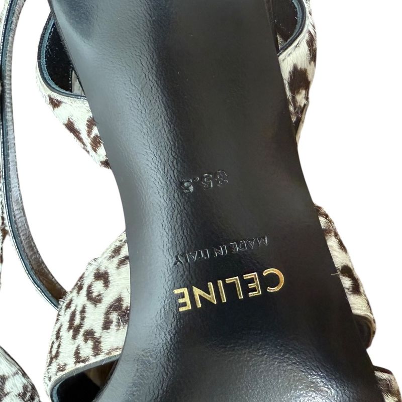 Unused Celine Animal Print Halaco Low Heel Sandals 36.5 Equivalent To 23.5cm