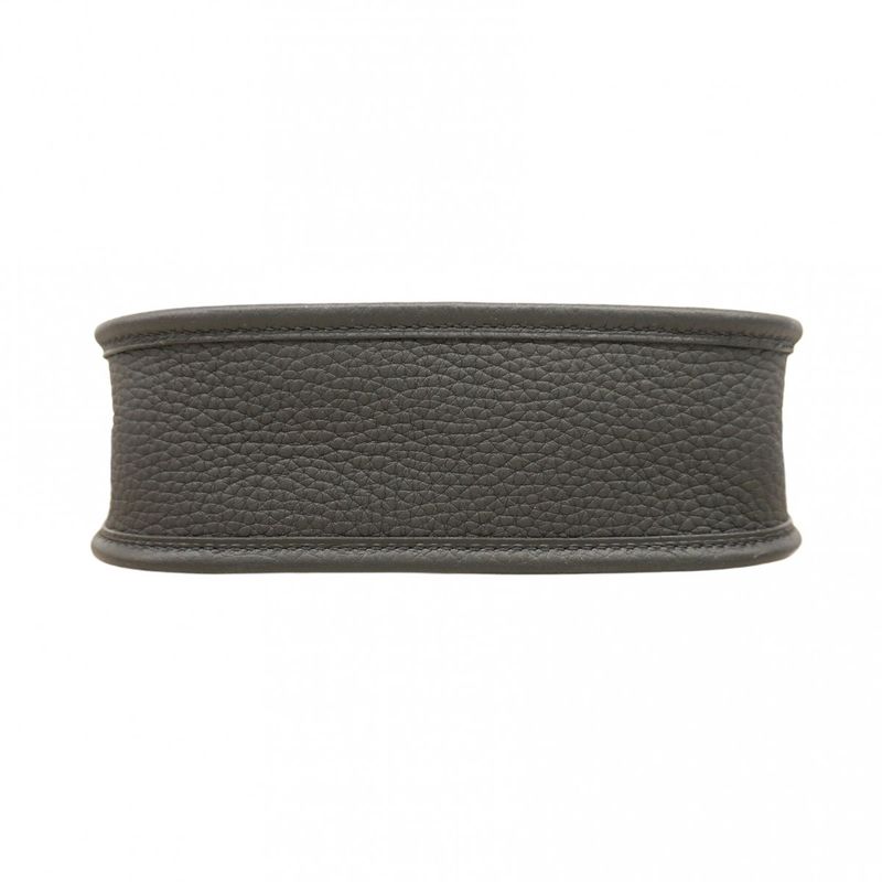 Hermes Shoulder Bag Evelyn TPM Taurillon Cles Mance Black Silver Hardware K