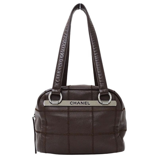Chanel Bag Choco Bar Ladies Branded Handbag Shoulder Bag Caviar Skin Brown