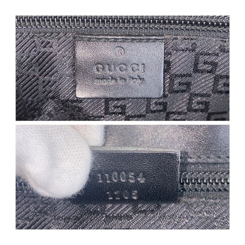 Gucci Black Silver Hardware Nylon/leather 110054 Crossbody Shoulder Bag