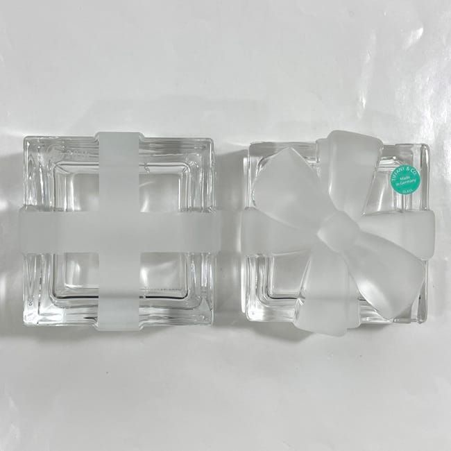 Tiffany & Co Box Clear Bow Never Used Excellent Condition Ribbon Crystal Glass