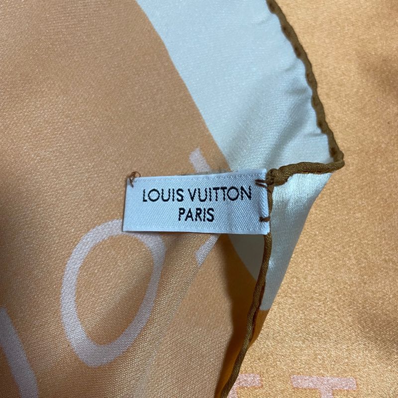 Louis Vuitton Damier Scarf 100% Silk Orange