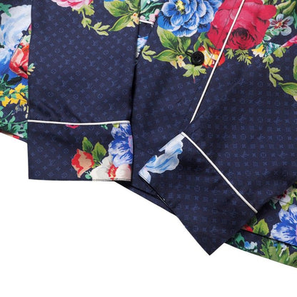 2022awLouis Vuitton Long Sleeve Shirt Size 38 All Silk Monogram Flower Print