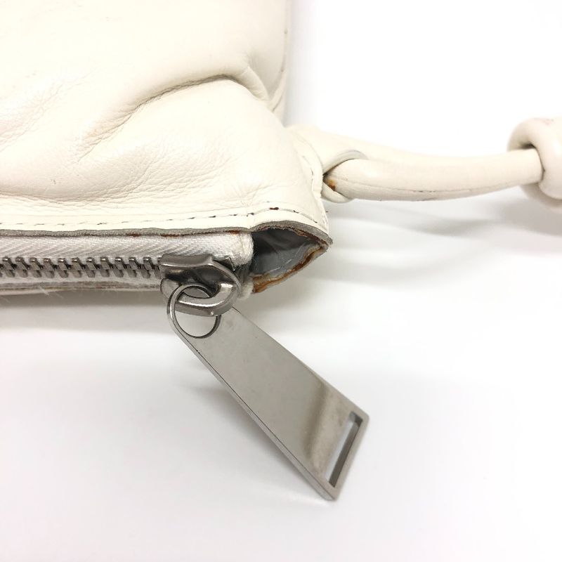 Bottega Veneta Clutch Bag Maxi Intrecciato Leather White