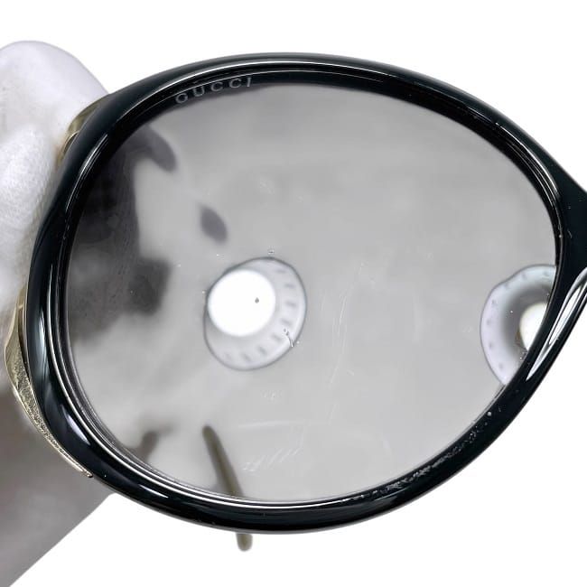 Gucci Sunglasses In Black Gold Interlocking Sherry