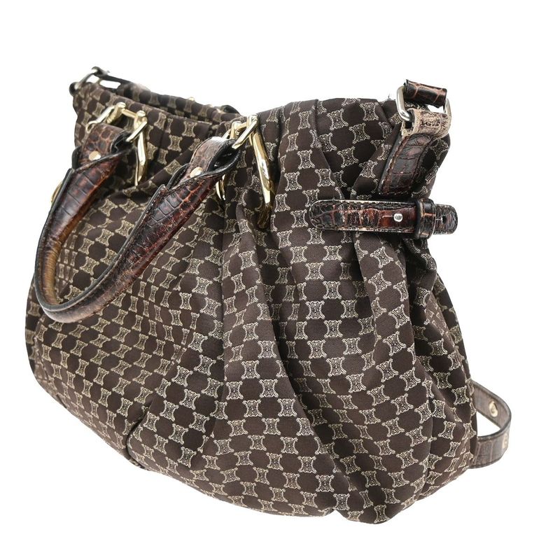 Celine Hand Shoulder Bag 2way Macadam Brown 62ka955