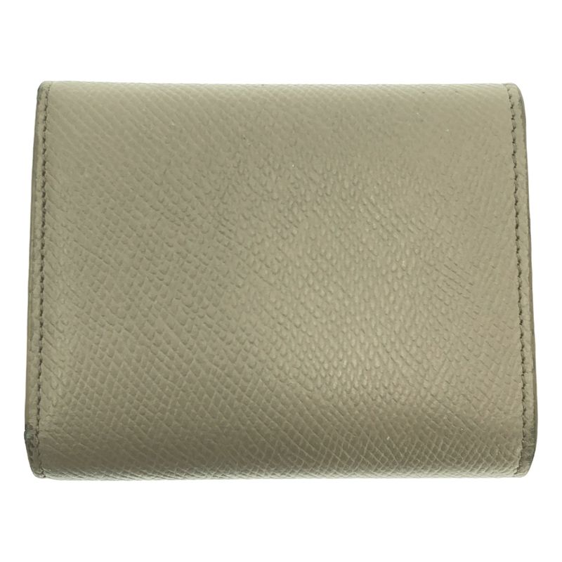 Celine - Leather Logo Small Trifold Compact Wallet Purse - Gray - Women's