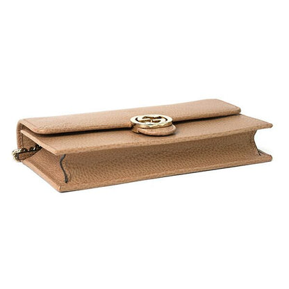 Gucci Shoulder Bag Dollar Calf Rose Beige