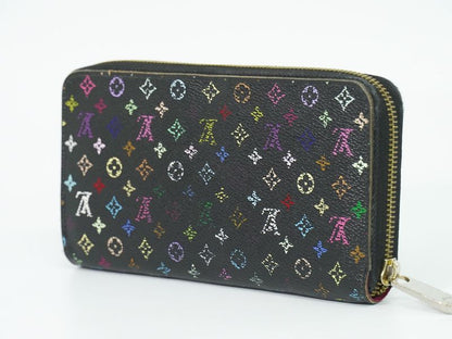 Authentic Louis Vuitton LV Zippy Wallet Monogram Multicolor Long Wallet Noir