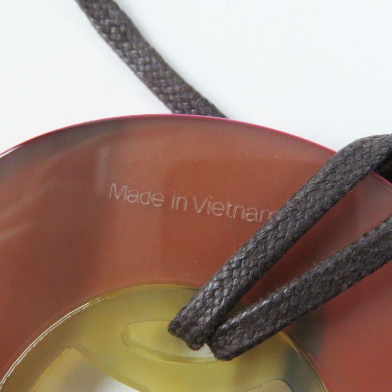 Hermes Lift GM Buffalo Horn Lacquer Leather Necklace/pendant Pink With Box And