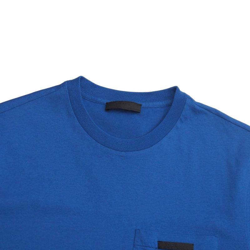 Prada Short Sleeve T-shirt Size M Triangle Patch Crew Neck Chest Pocket