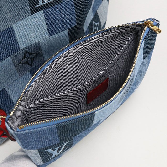 Louis Vuitton Neverfull MM Monogram Denim M44981 Tote Bag Denim Leather Women