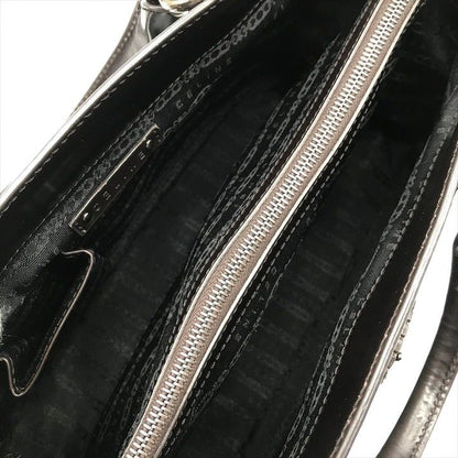 Celine Horse Carriage Signature Hand Tote Enamel Leather Brown