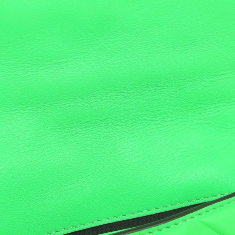 Fendi FF Zucca Pattern 2WAY Handbag Green Calf Women Leather Strap Crossbody