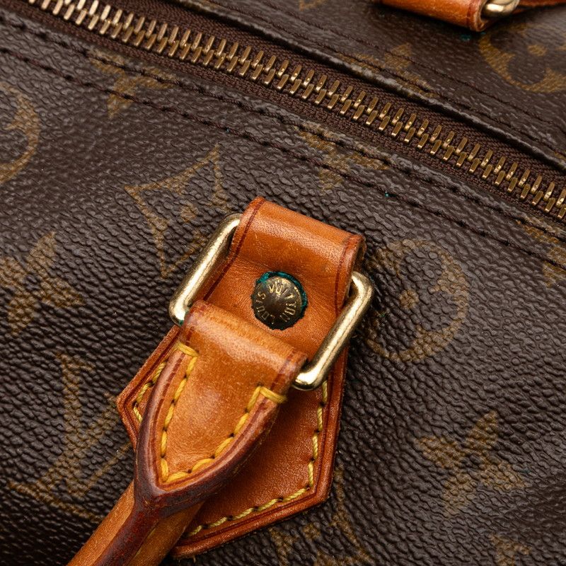 Louis Vuitton Monogram Speedy 30 M41526 Brown PVC Leather Women Louis Vuitton