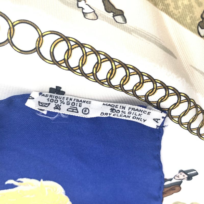 Hermes Carre 90 LA Promenade DE Longchamps Walk To Ron Chien Blue