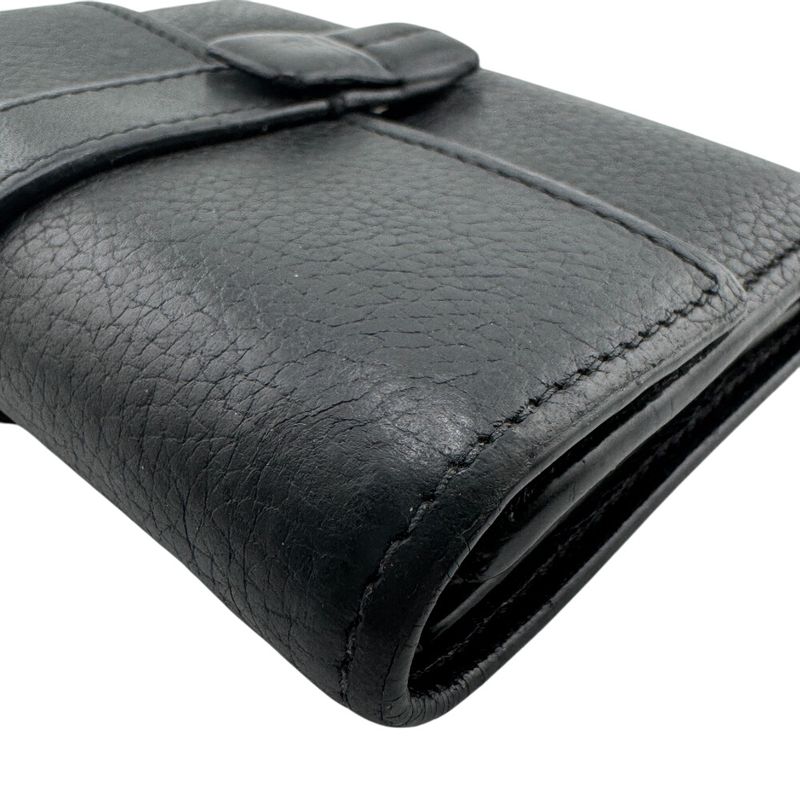 Loewe Vertical Wallet Trifold Wallet Branded Coin Purse Bill Black Unisex