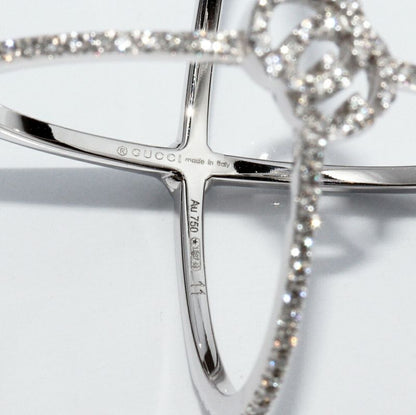 Gucci Rings 18K White Gold Diamond 107P GG Running Xring Full Diamond