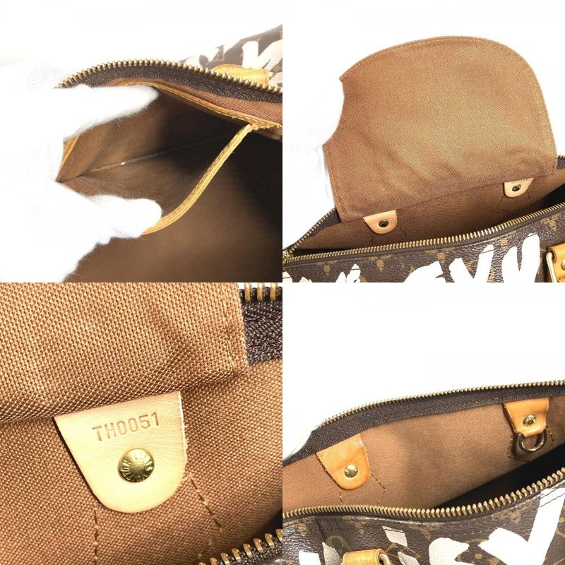 Louis Vuitton Handbag Speedy 30 M92195 Monogram Graffiti Canvas Brown