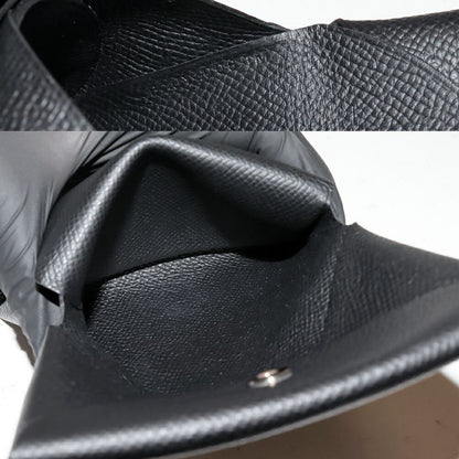 Hermes Coin Case Foldable Card Case Calvi Duo Epson Black Silver Hardware