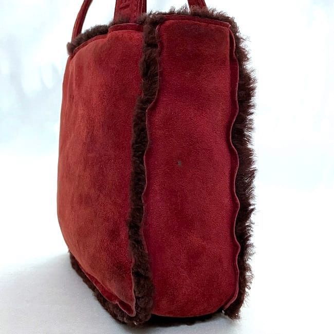 Chanel Mouton Bag Handbag Ec22957 Red Excellent Condition