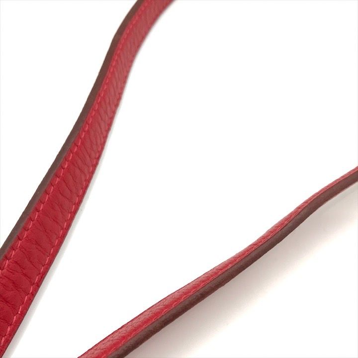 Hermes Kelly Bolide Leather Silver Shoulder Strap Red