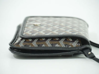 Authentic Goyard Plumet Shoulder Bag Pochette Pouch Wallet PVC Black Brown Bag