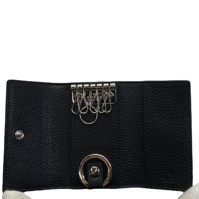Gucci 473924 6-ring Key Case Key Hook Key Ring Small Leather Black